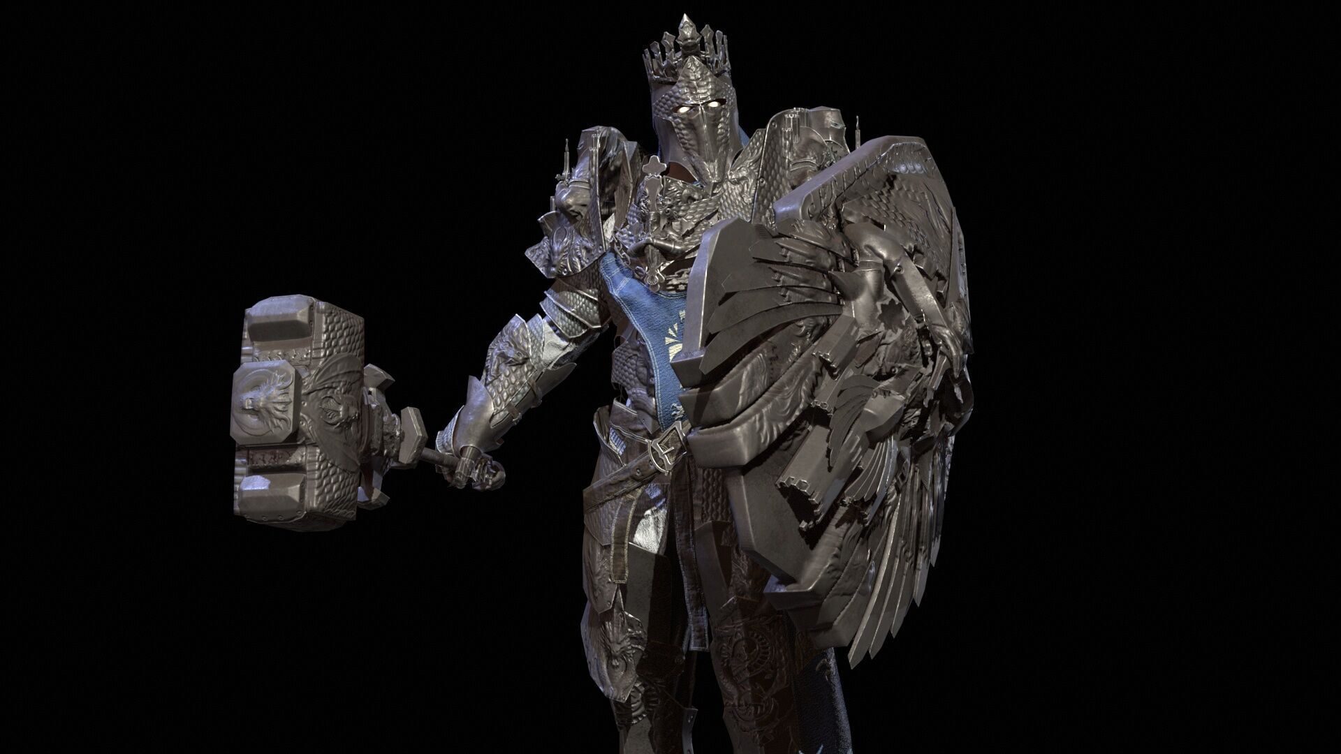 Paladin Low-poly 3D model_12