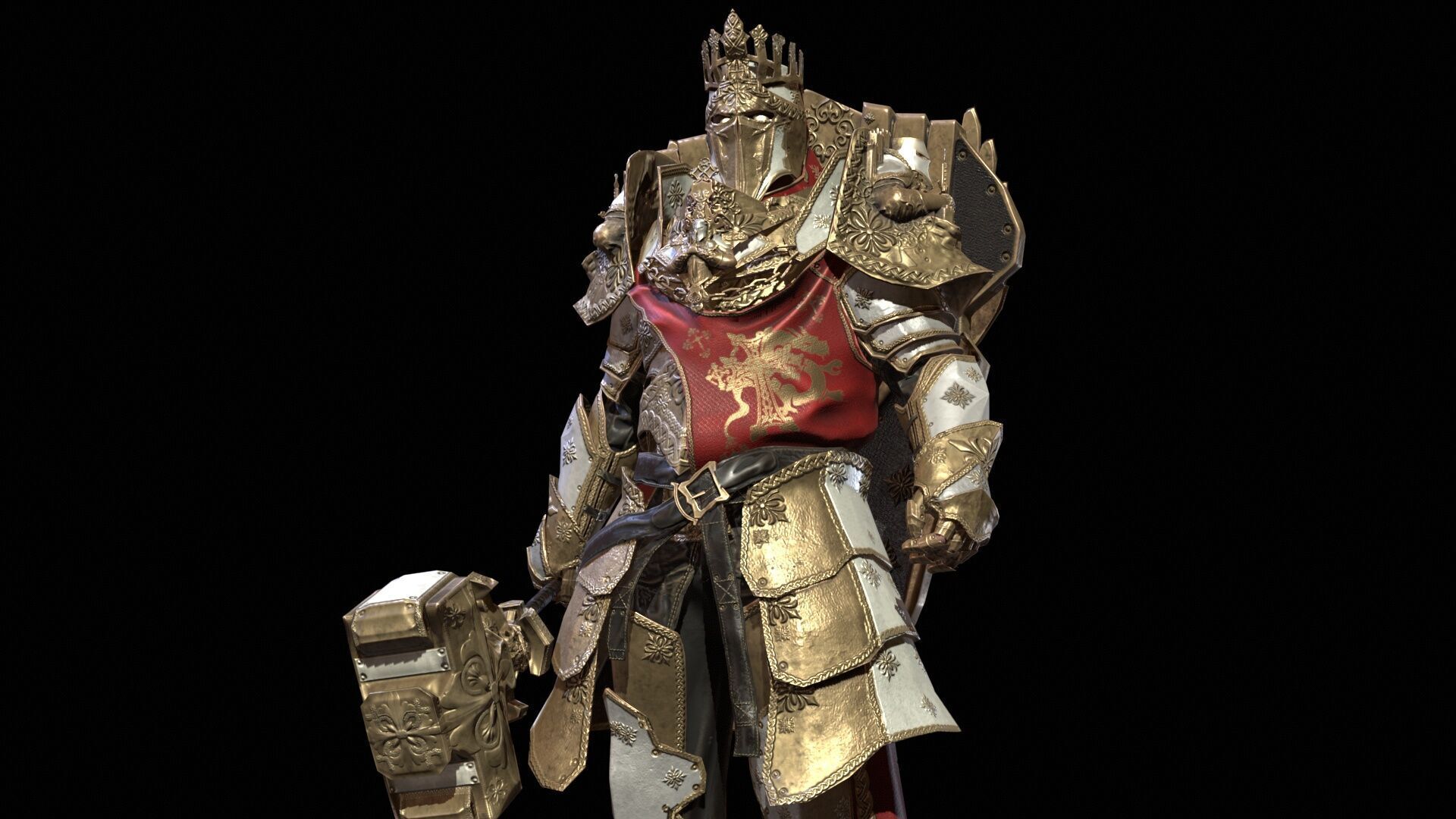 Paladin Low-poly 3D model_8