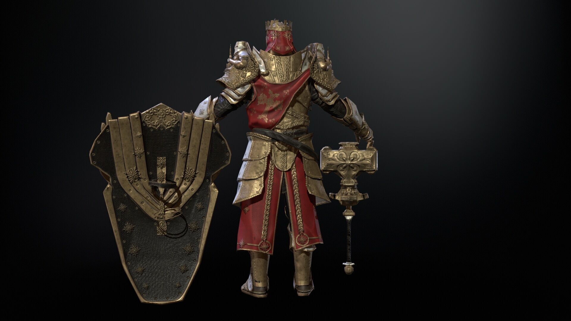 Paladin Low-poly 3D model_15