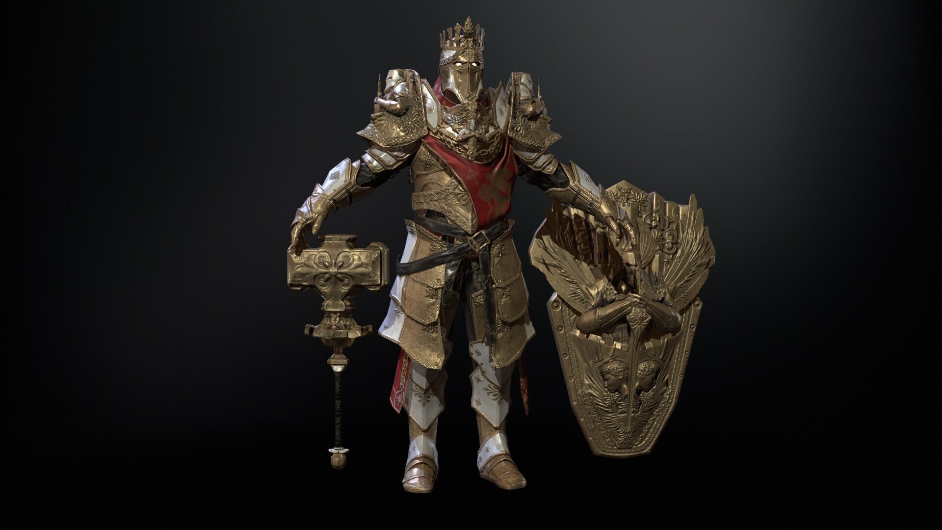 Paladin Low-poly 3D model_13