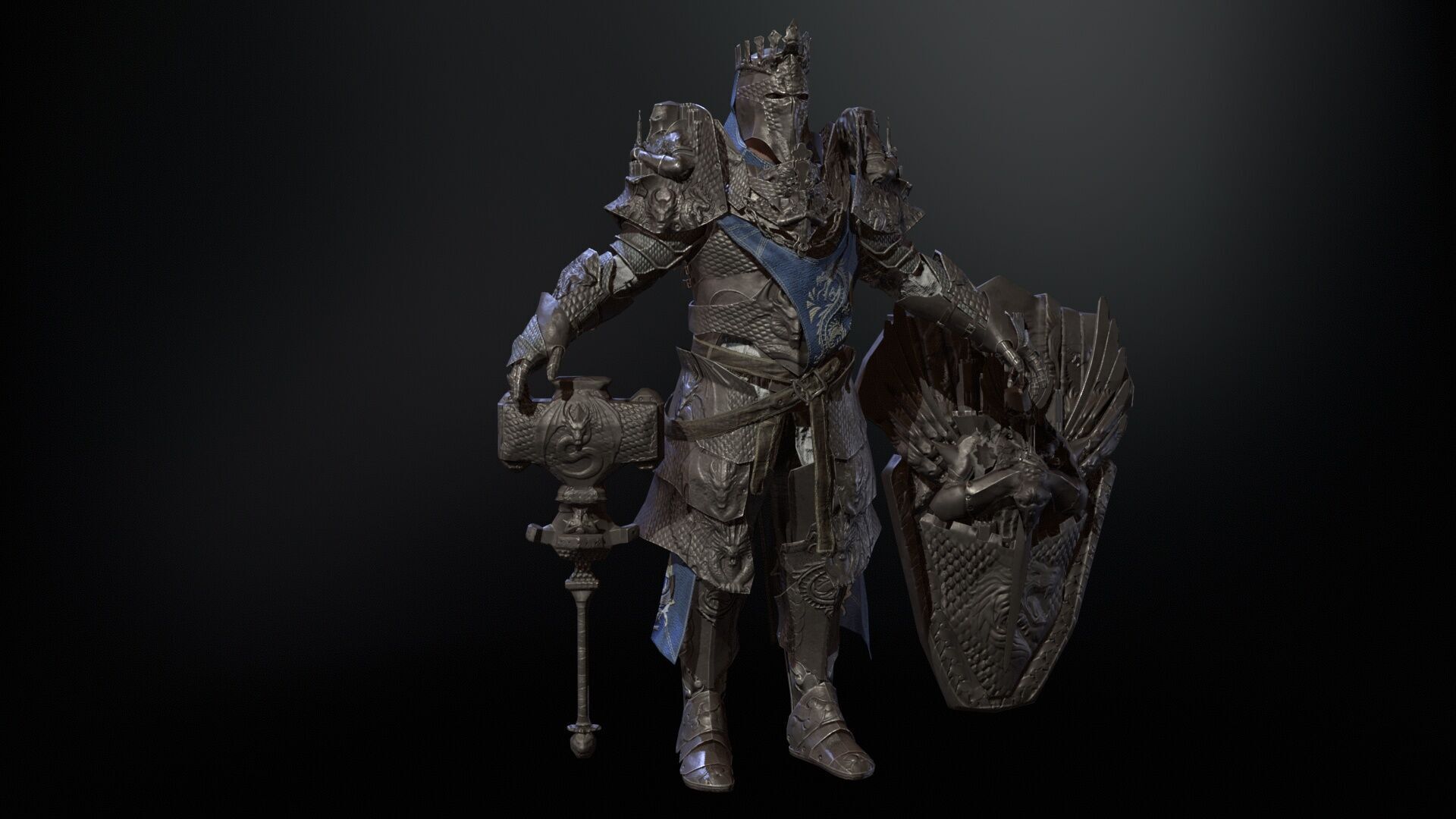 Paladin Low-poly 3D model_27