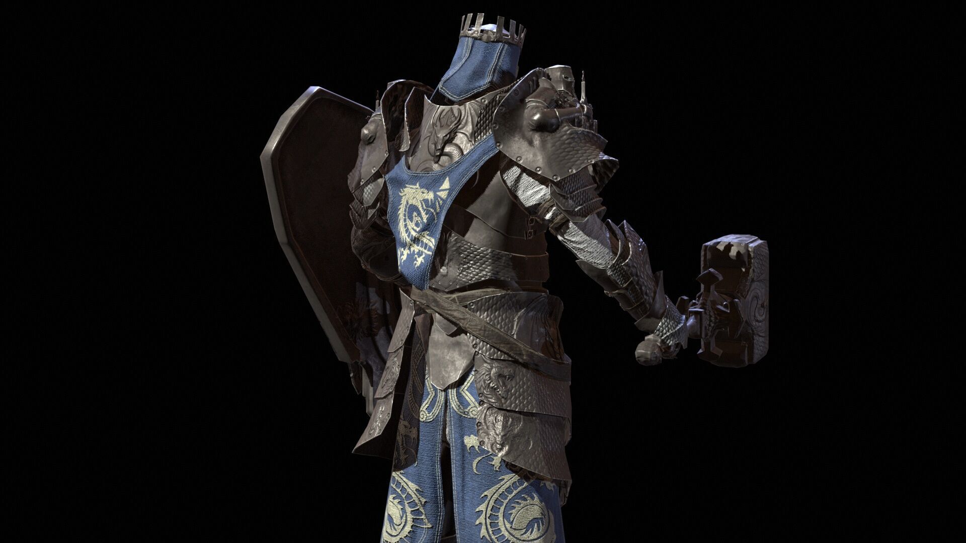 Paladin Low-poly 3D model_14