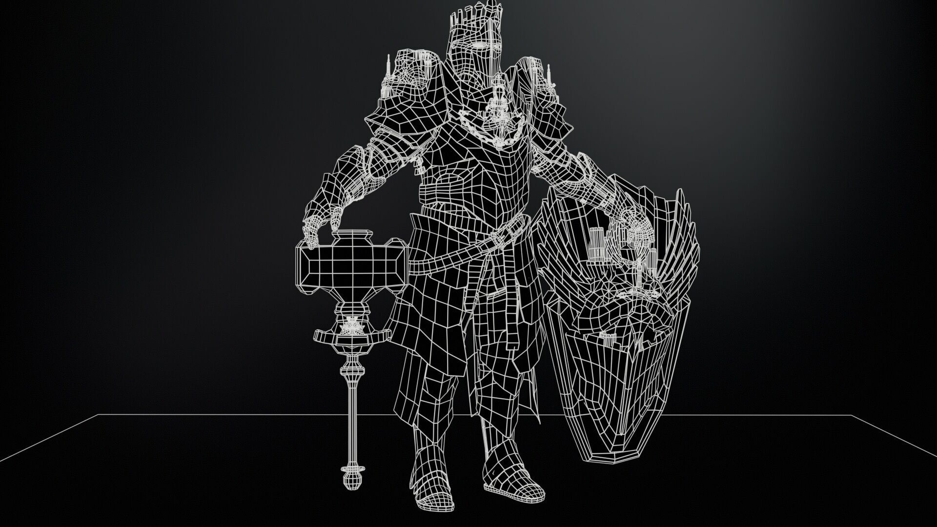 Paladin Low-poly 3D model_20