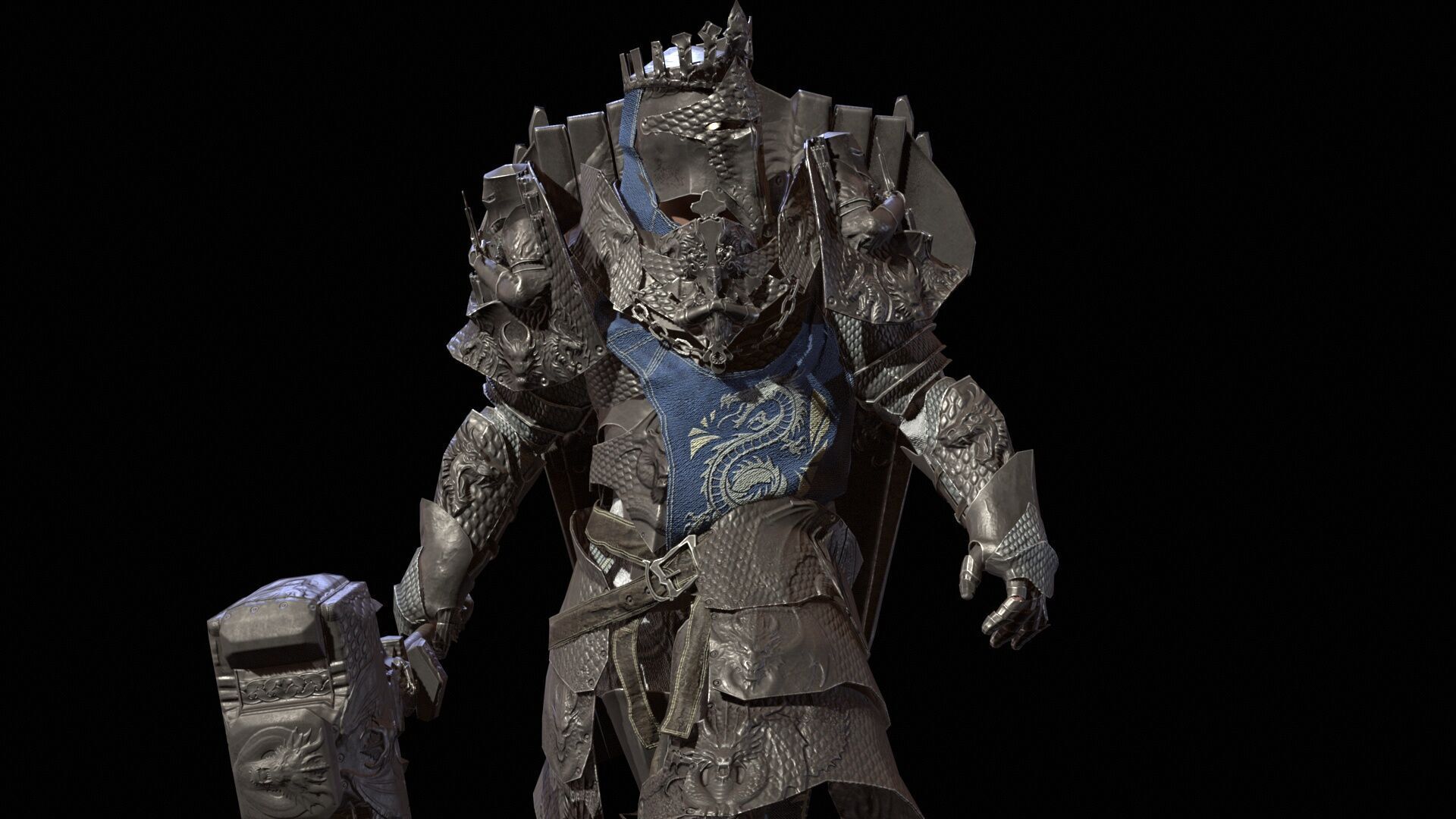 Paladin Low-poly 3D model_19