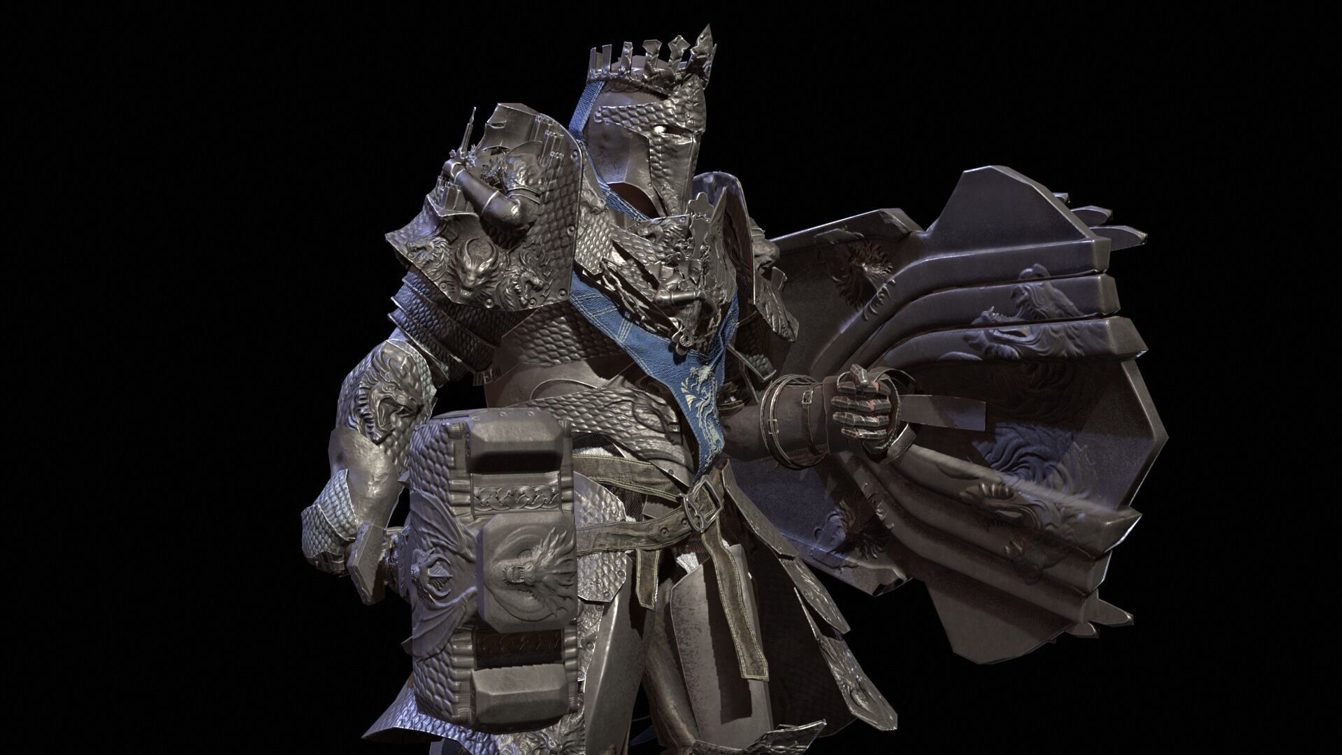 Paladin Low-poly 3D model_16