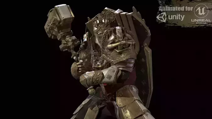 Paladin Low-poly 3D model