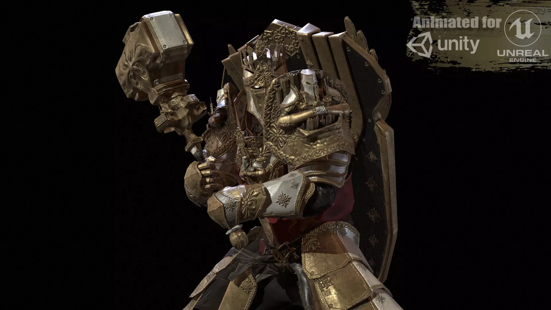 Paladin Low-poly 3D model_0