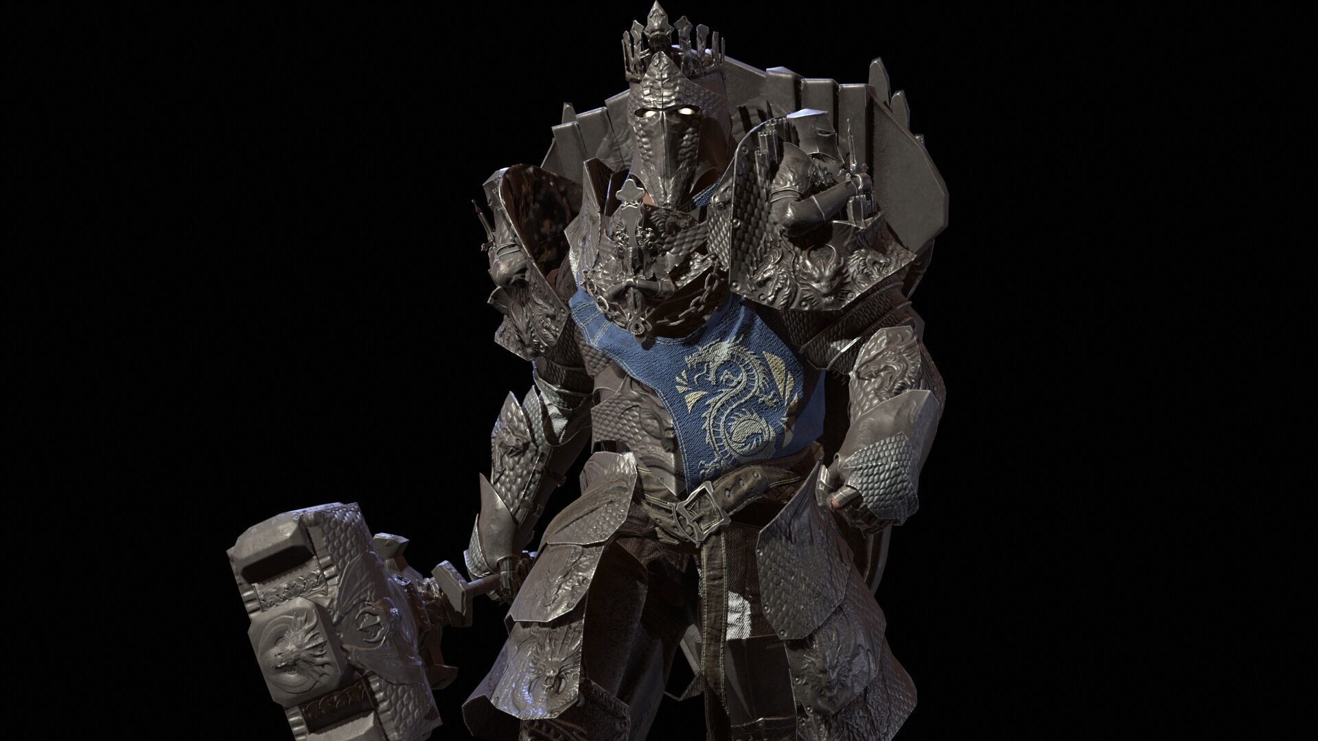 Paladin Low-poly 3D model_21