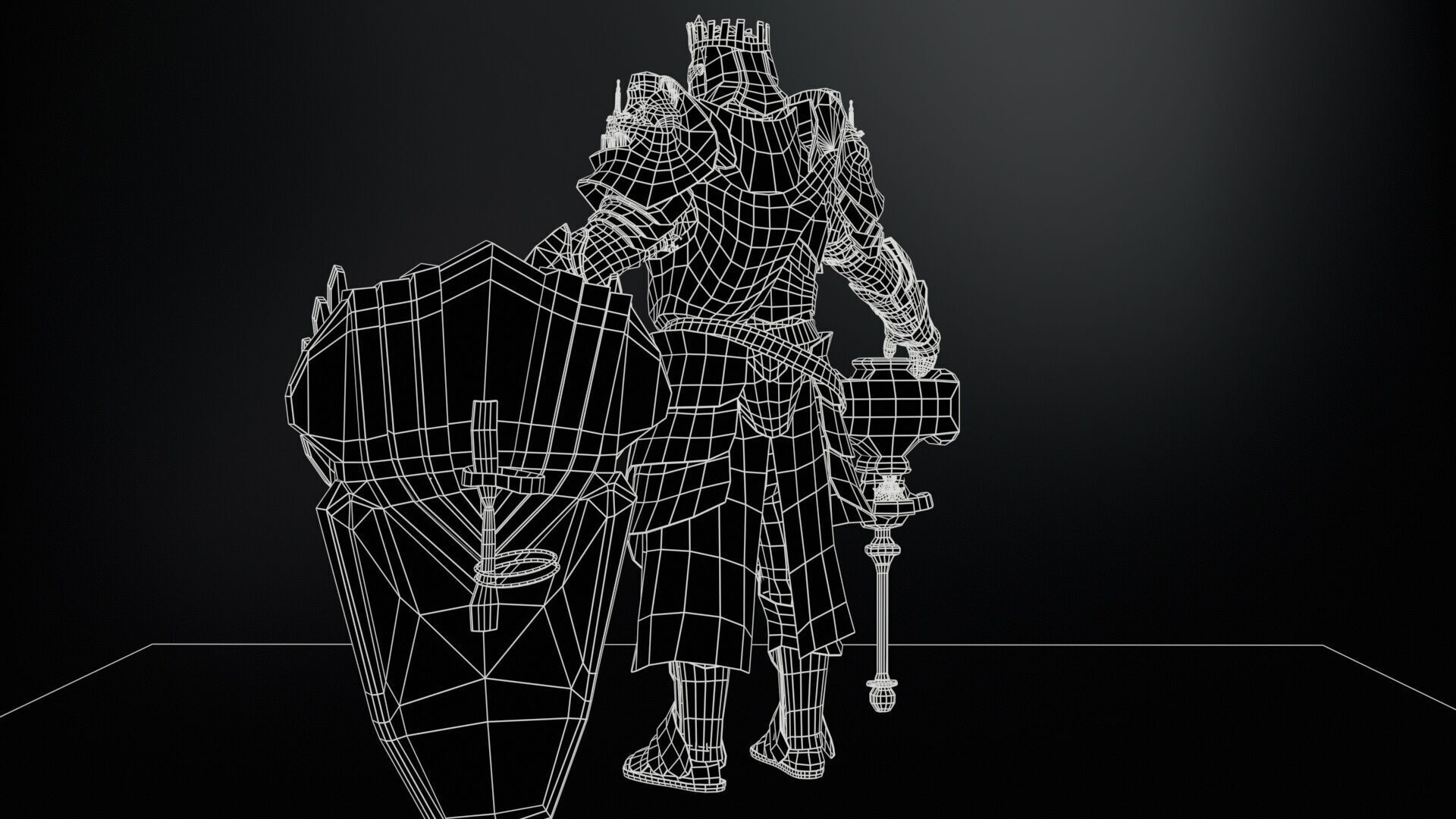 Paladin Low-poly 3D model_18