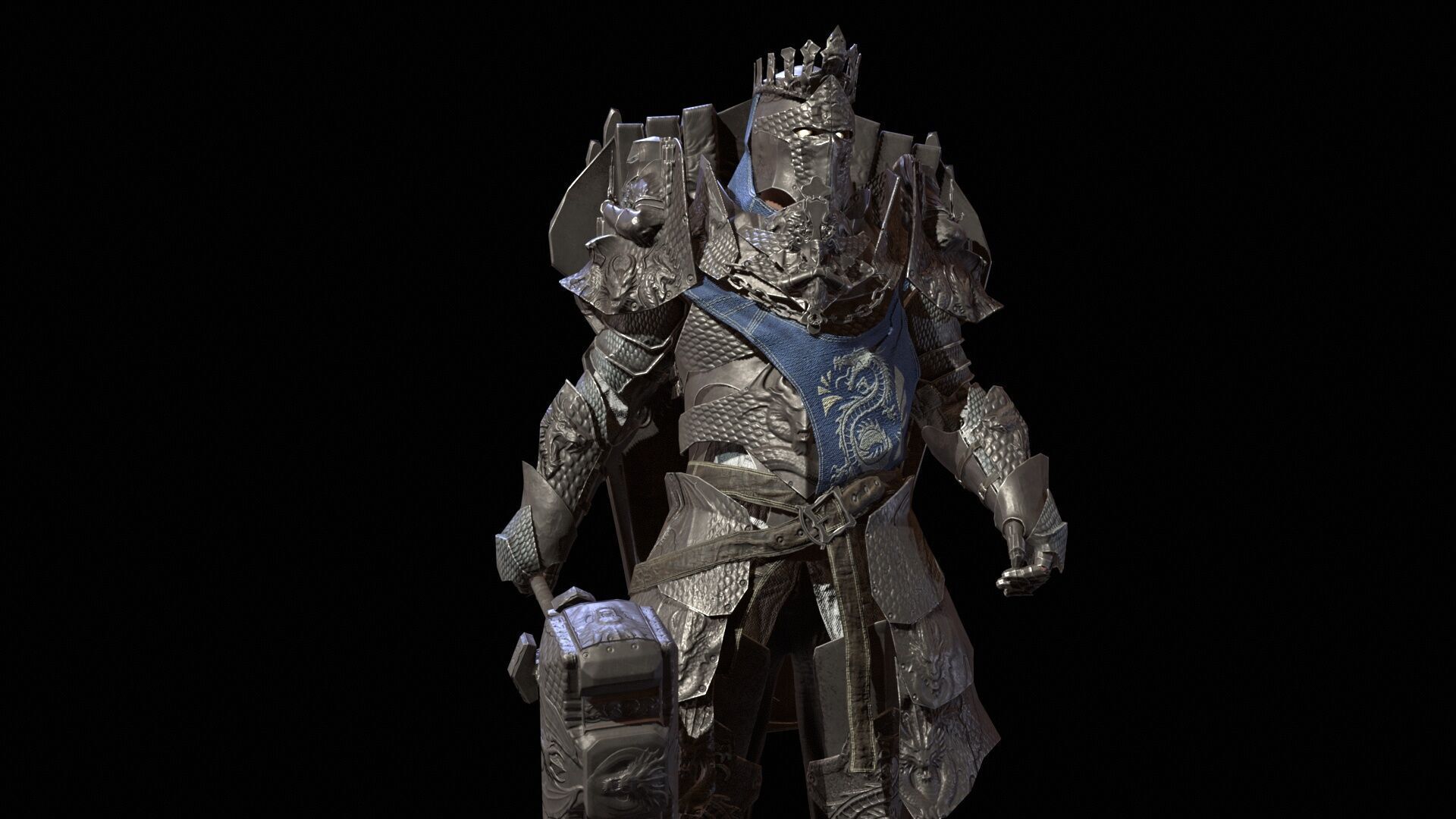 Paladin Low-poly 3D model_9