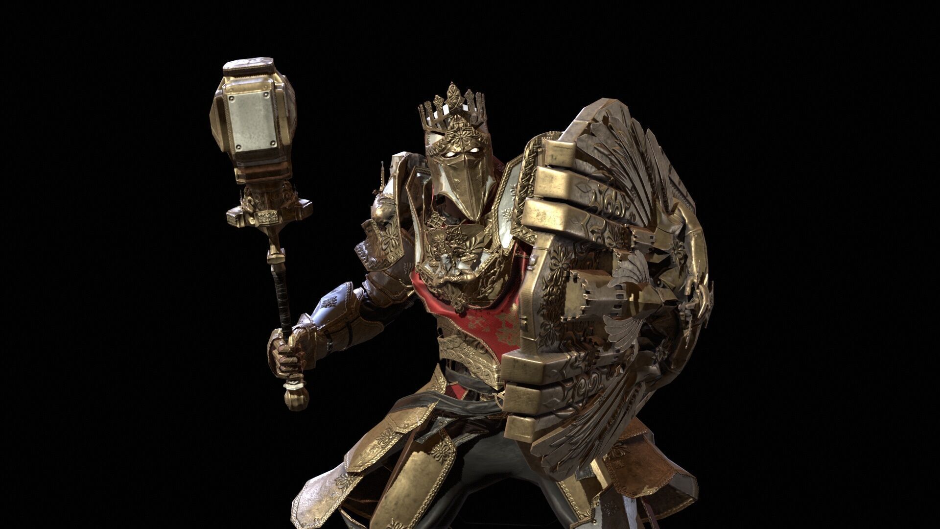 Paladin Low-poly 3D model_28