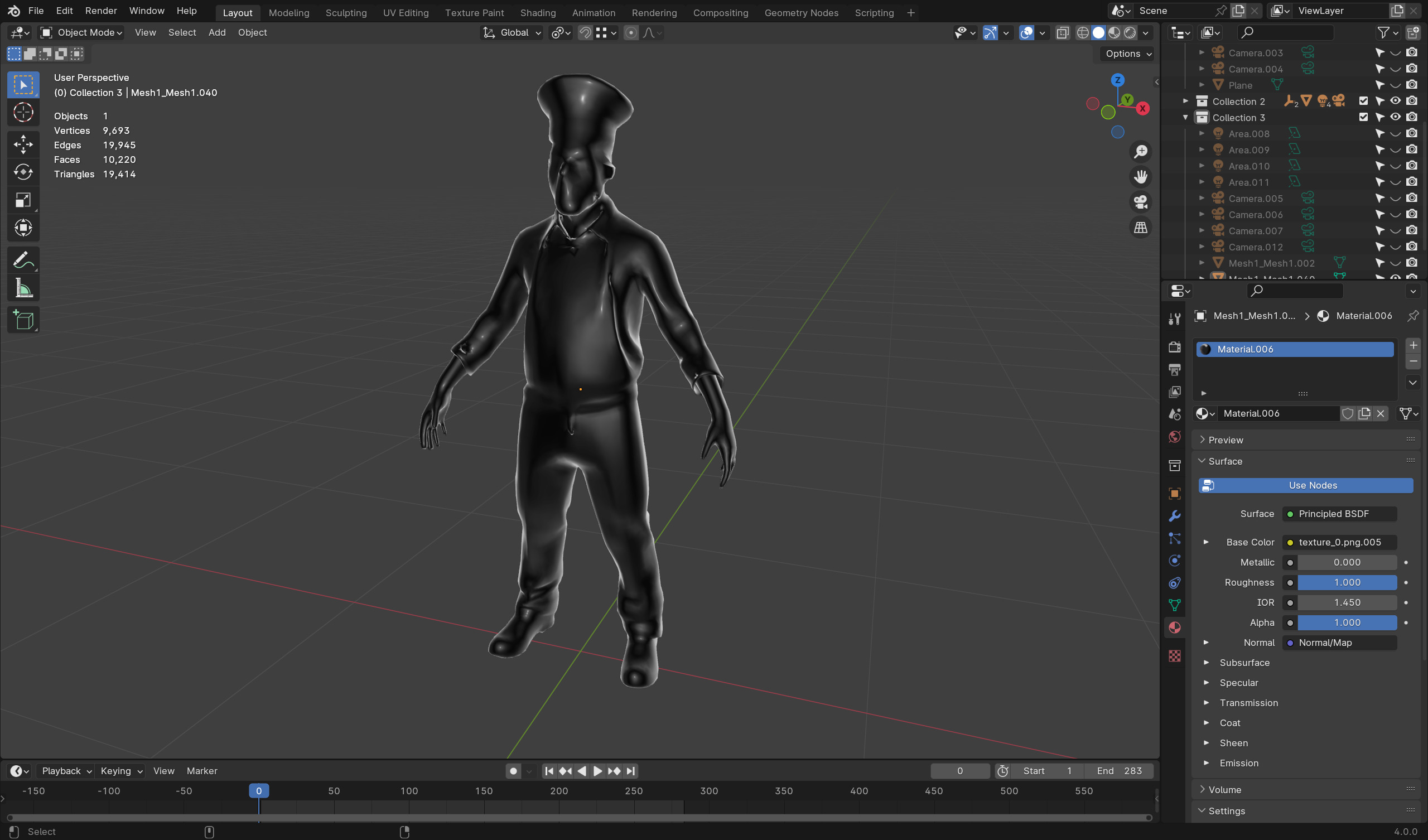 Zombie Chef - Game Ready Rigged 36 Animations Low-poly 3D model_7