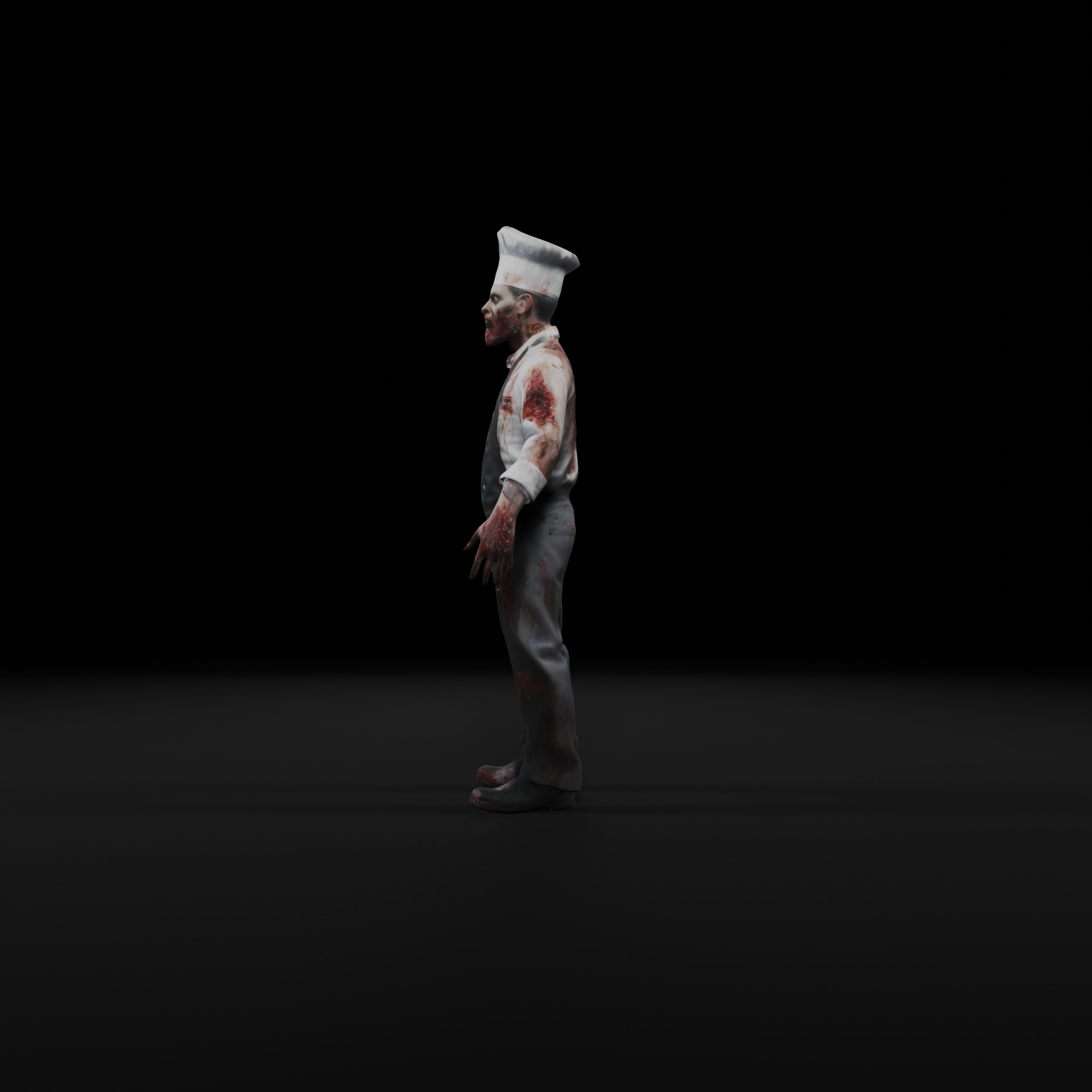 Zombie Chef - Game Ready Rigged 36 Animations Low-poly 3D model_2