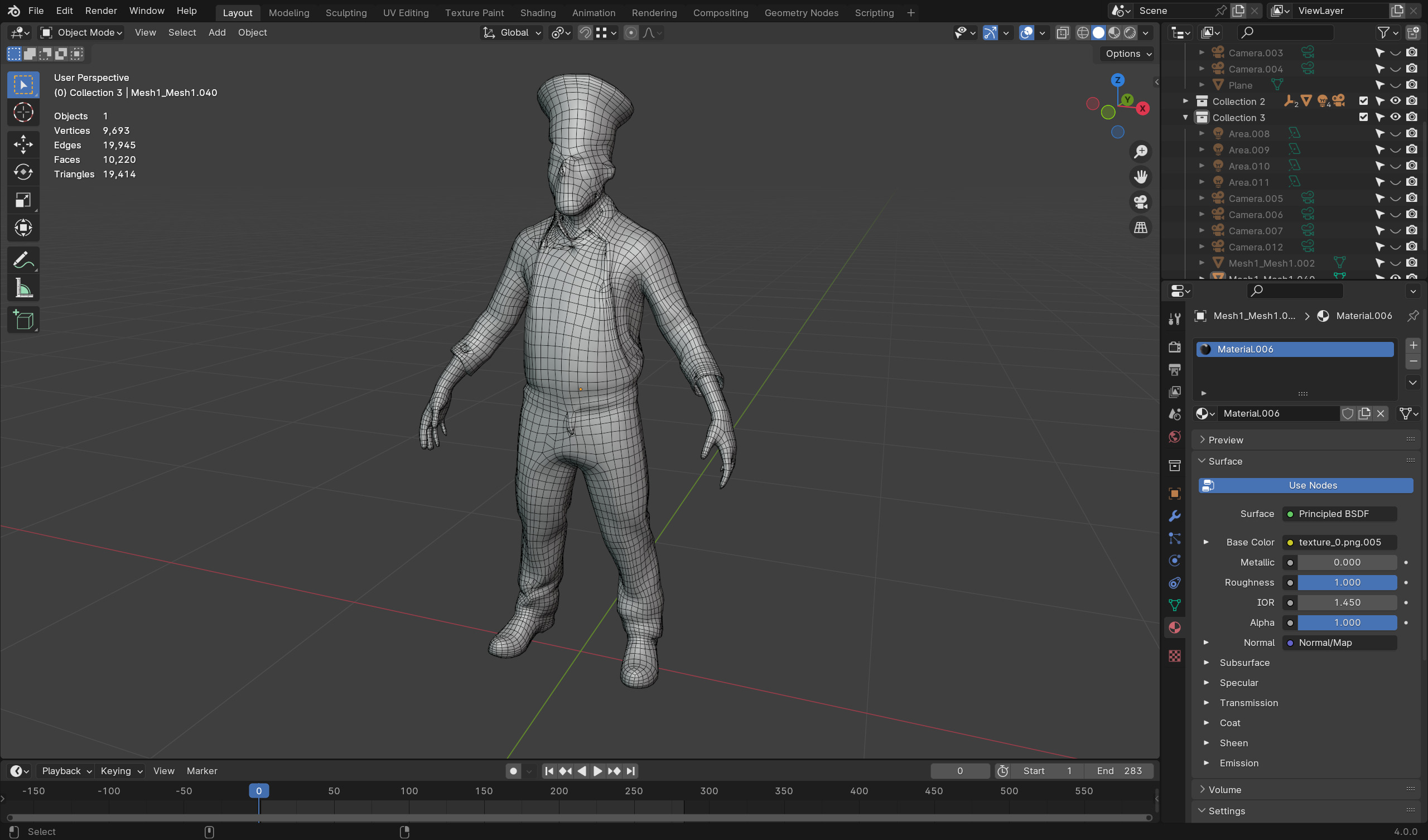Zombie Chef - Game Ready Rigged 36 Animations Low-poly 3D model_9