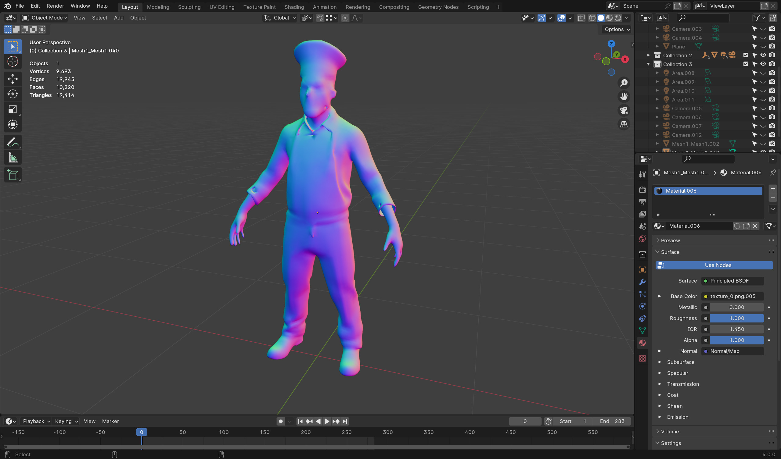 Zombie Chef - Game Ready Rigged 36 Animations Low-poly 3D model_8
