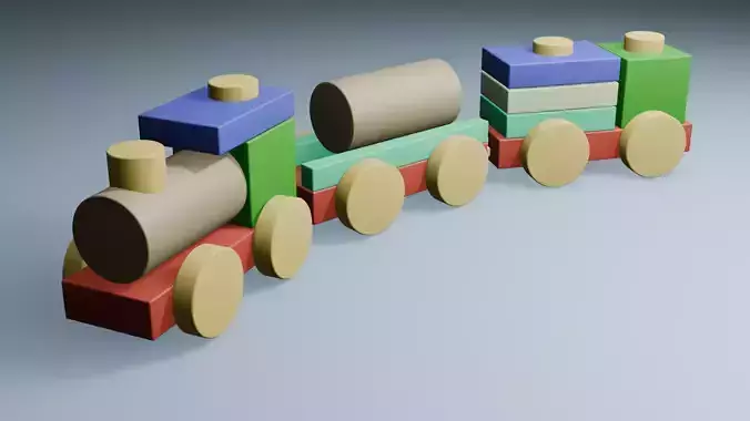 Colorful Toy Train Model Free low-poly 3D model Colorful Toy Train Model Free low-poly 3D model