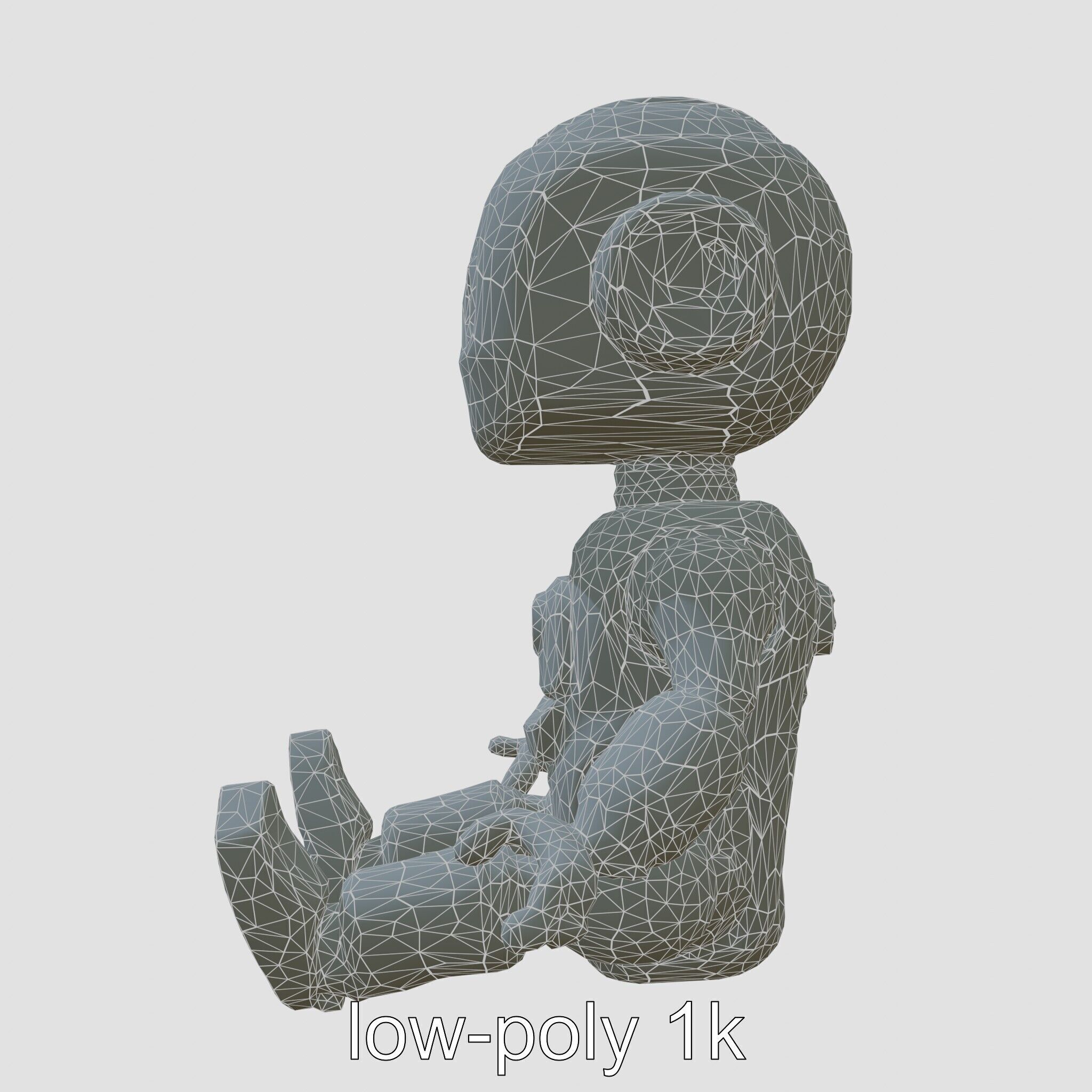 Futuristic Toy Robot with Articulated Limbs Low-poly 3D model_24