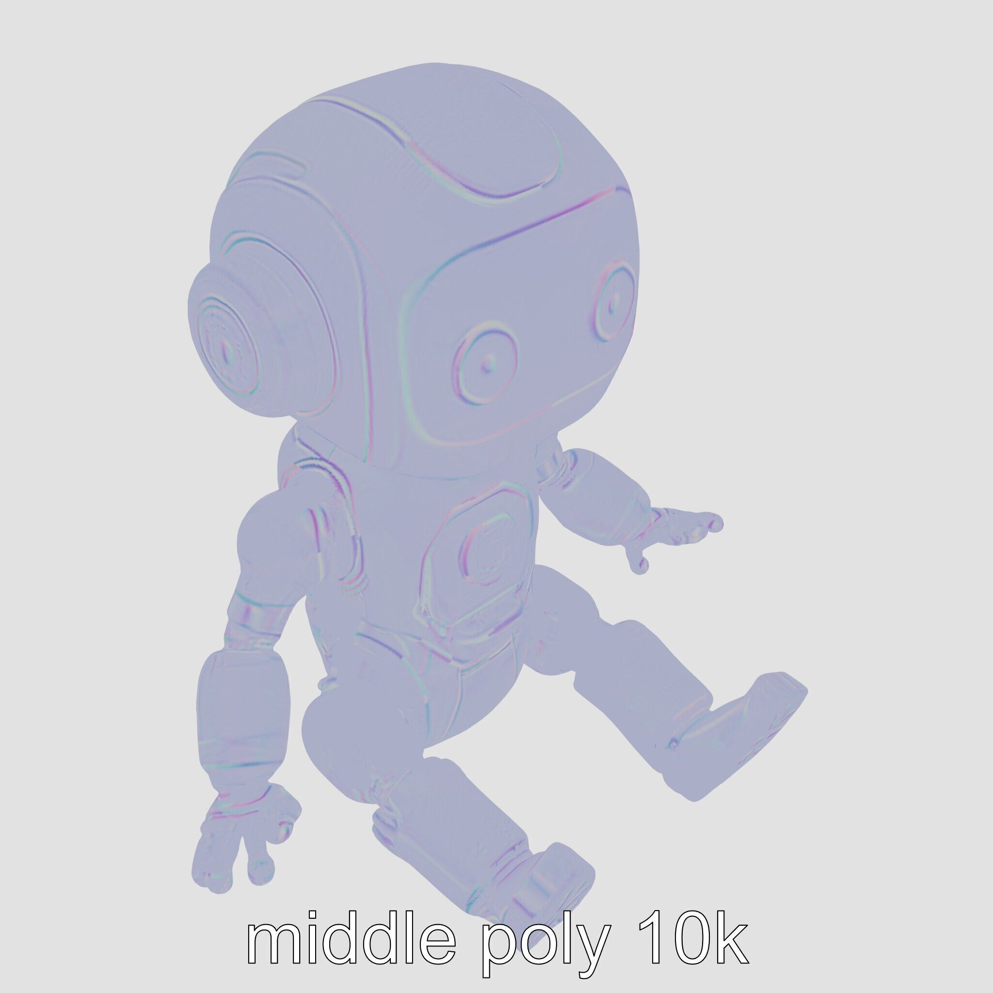 Futuristic Toy Robot with Articulated Limbs Low-poly 3D model_18