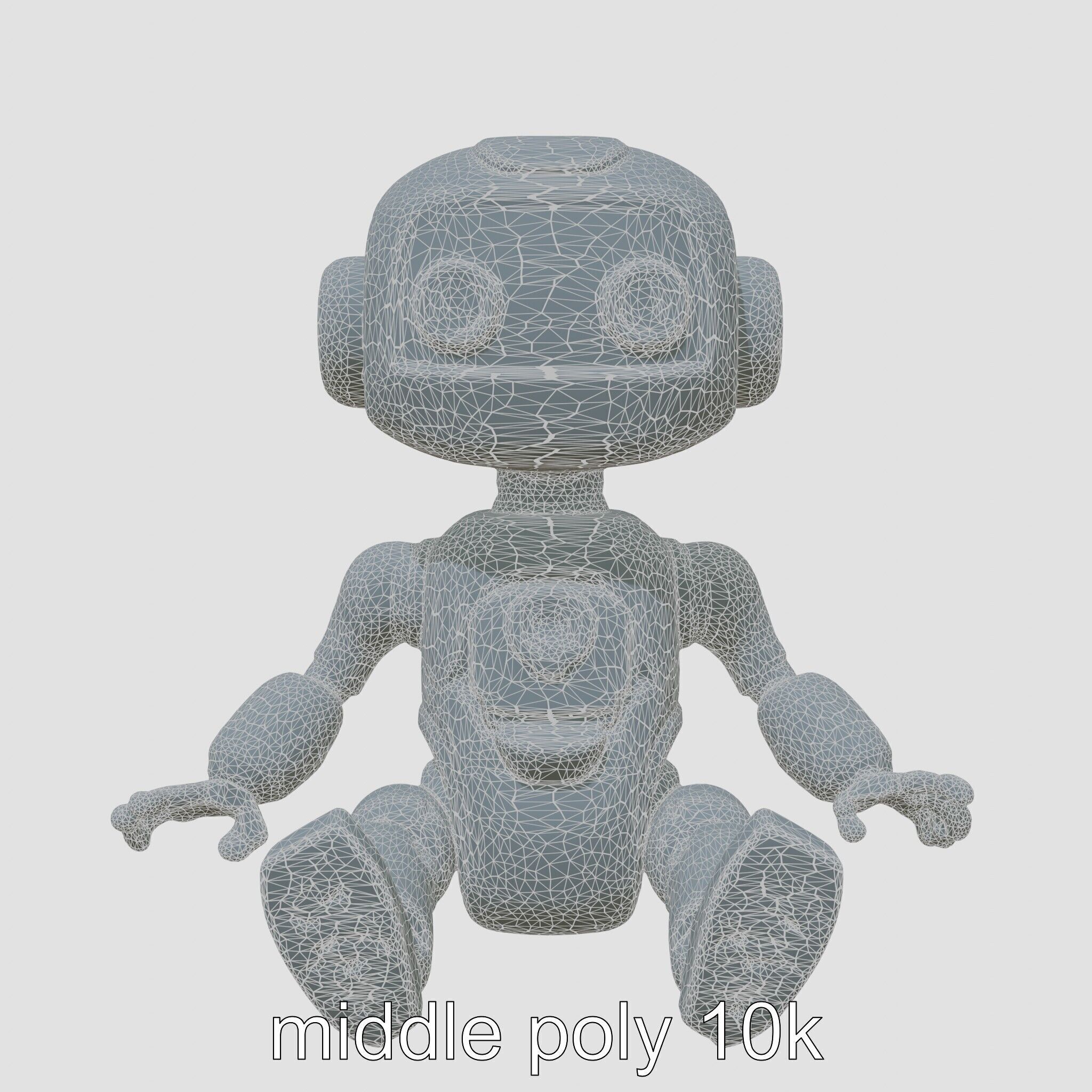 Futuristic Toy Robot with Articulated Limbs Low-poly 3D model_28