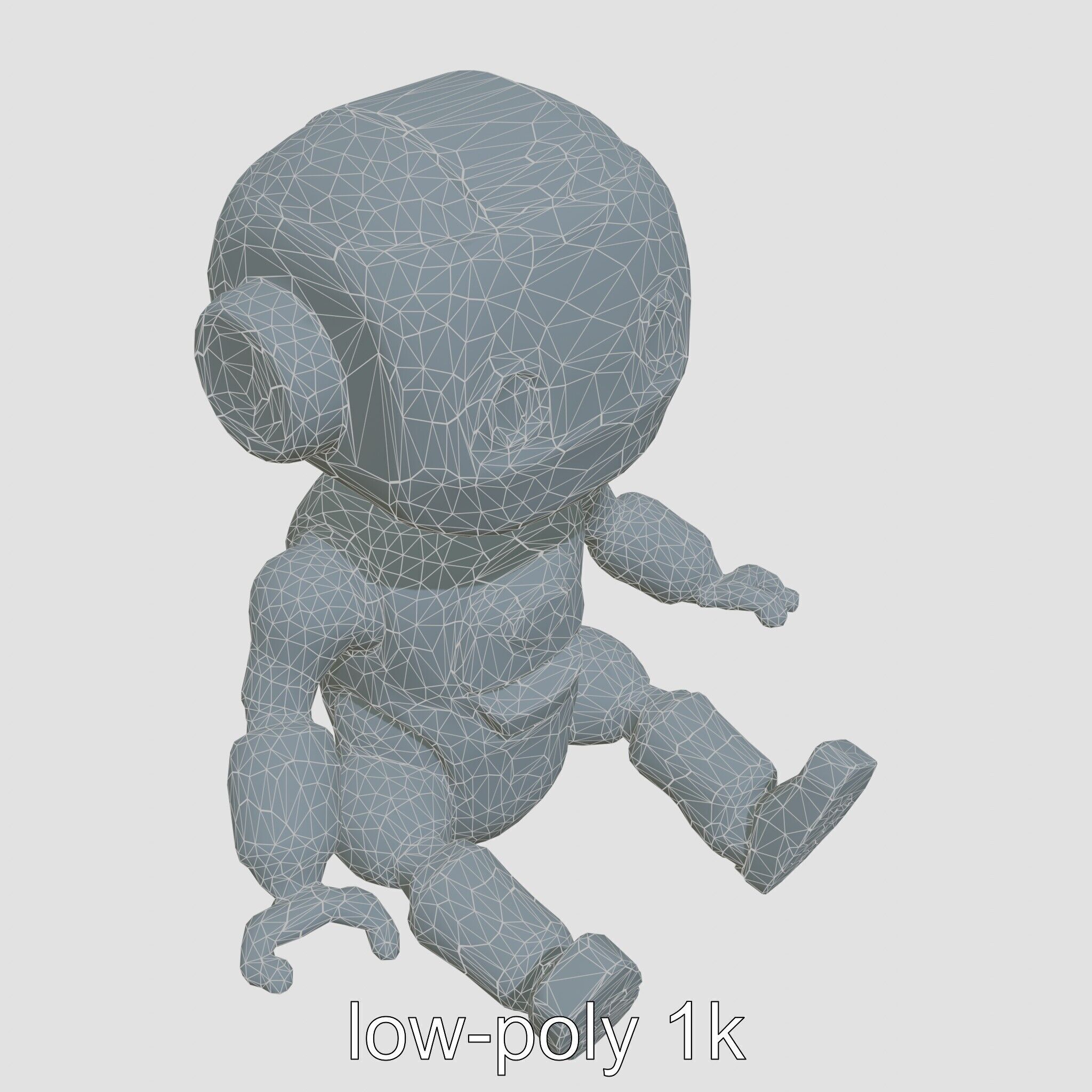 Futuristic Toy Robot with Articulated Limbs Low-poly 3D model_9