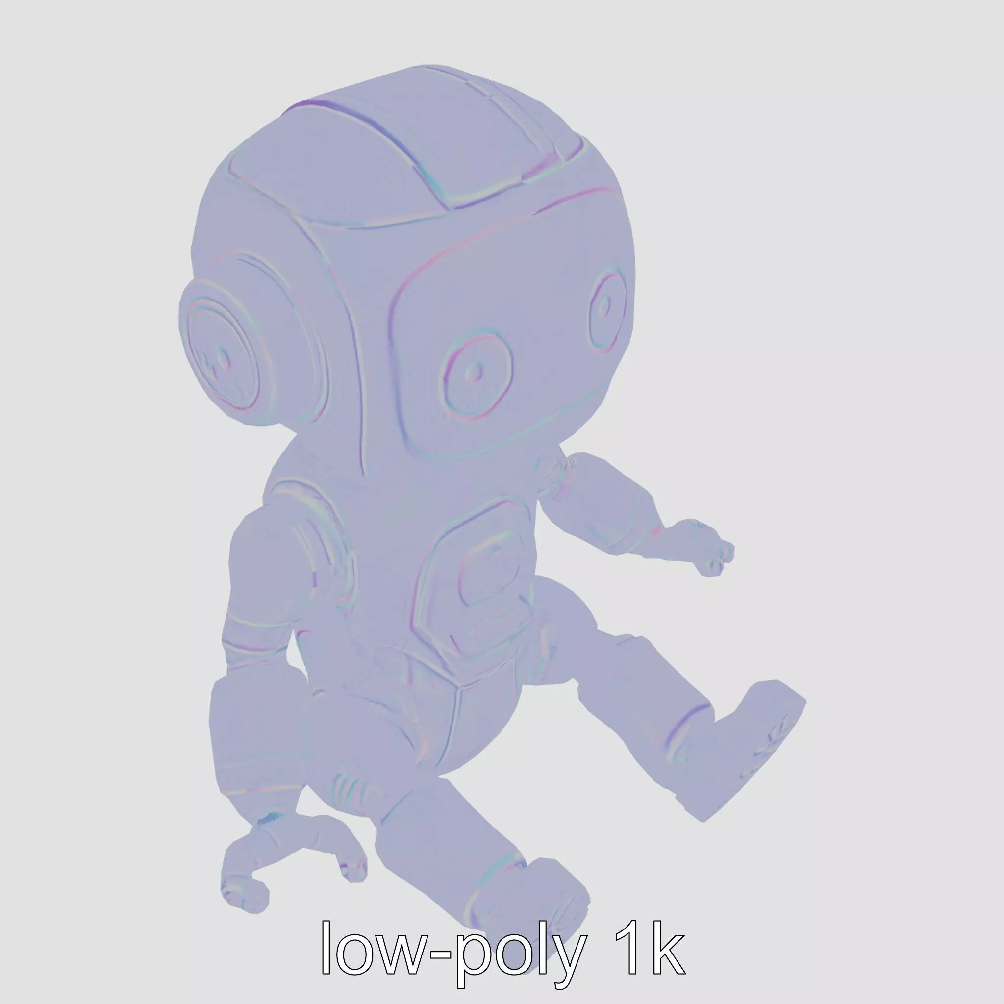 Futuristic Toy Robot with Articulated Limbs Low-poly 3D model_0