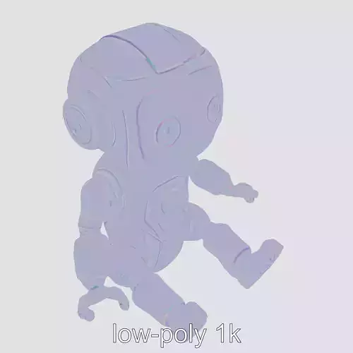 Futuristic Toy Robot with Articulated Limbs Low-poly 3D model