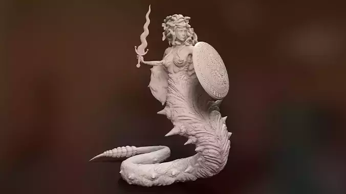 gorgon medusa 3d print 4 poses 3D print model