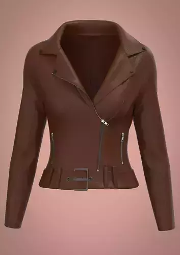 Lady Leather Biker Jacket 