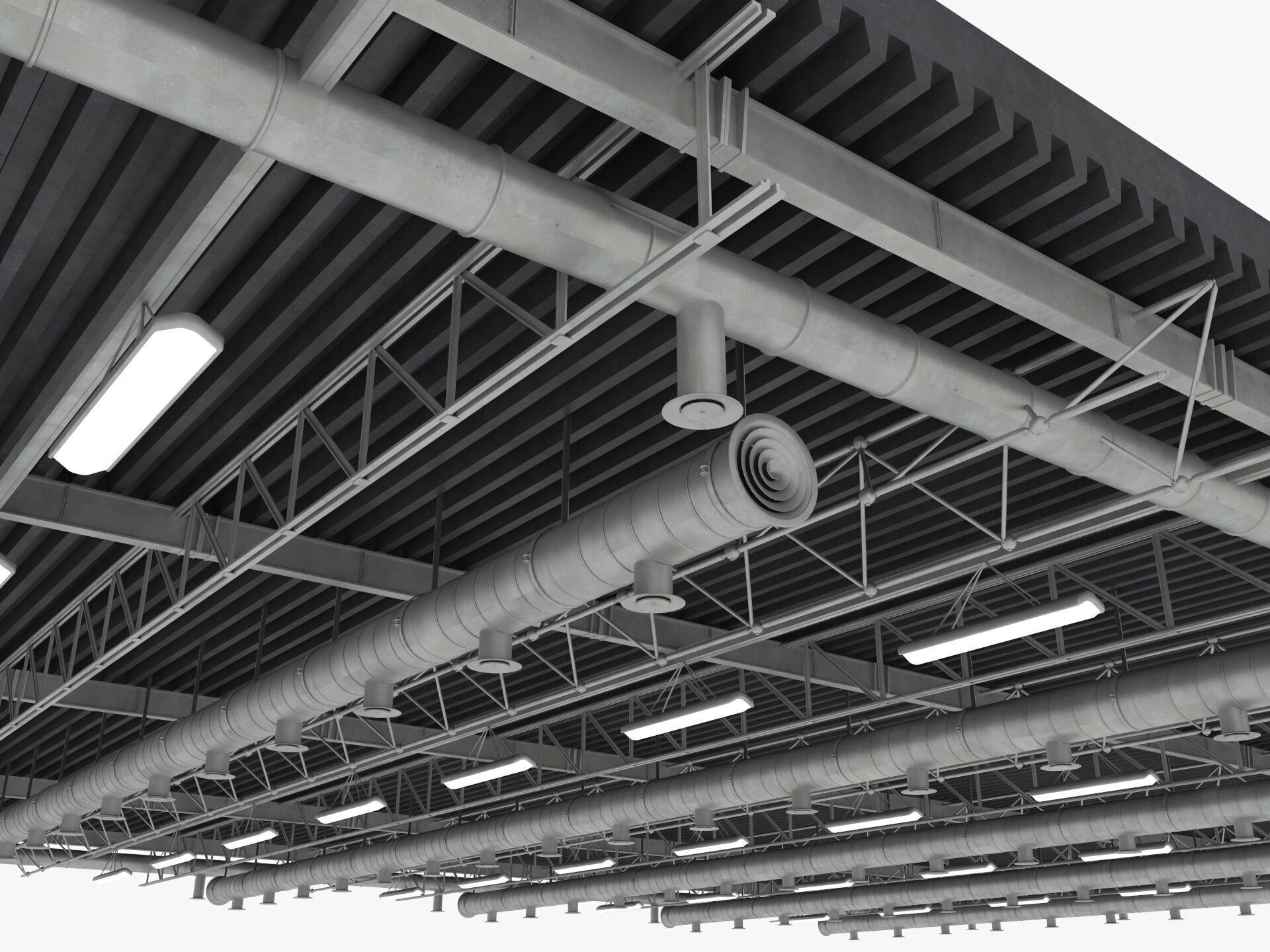 Ceiling Ventilation Pipes 9 3D model_5