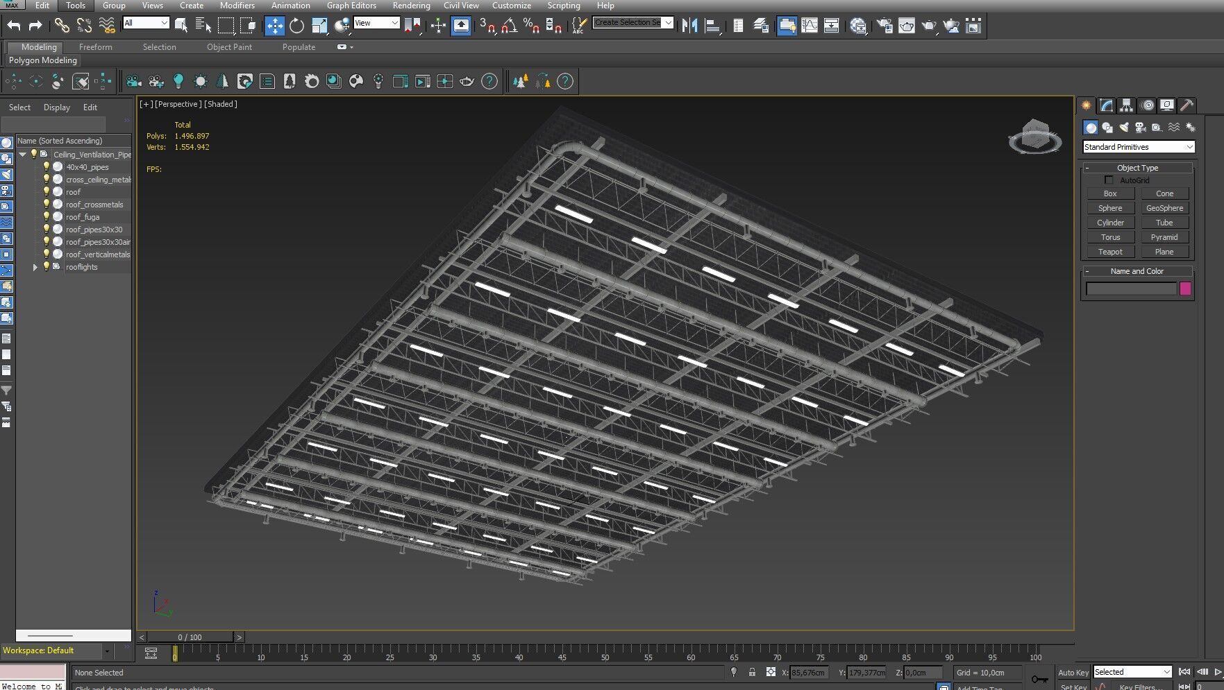 Ceiling Ventilation Pipes 9 3D model_15