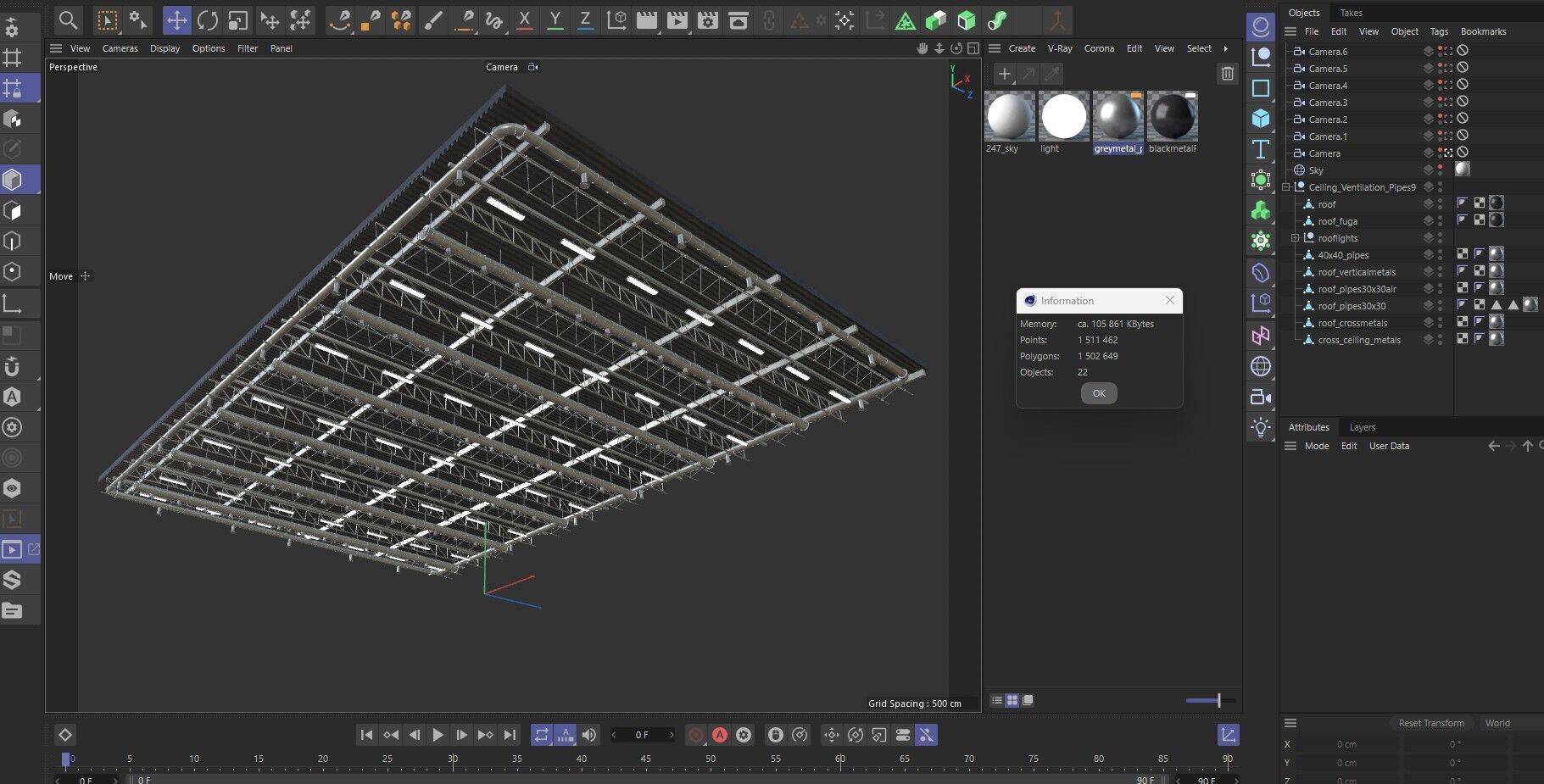 Ceiling Ventilation Pipes 9 3D model_14