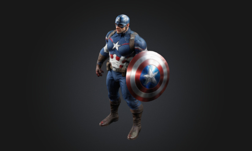 Captain America 3D Model HighQuality and GameReady Low-poly 3D model_1