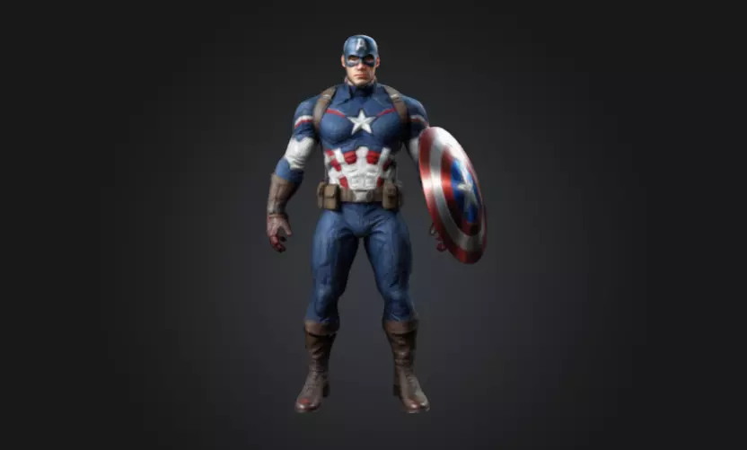 Captain America 3D Model HighQuality and GameReady Low-poly 3D model_0