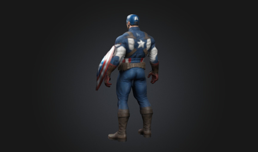 Captain America 3D Model HighQuality and GameReady Low-poly 3D model_2