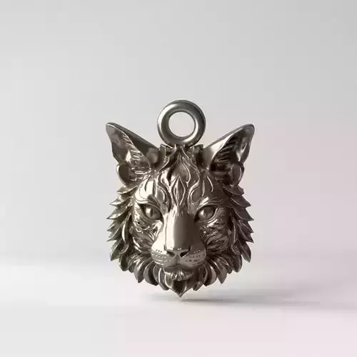 Wild Cat Pendant 3D print model