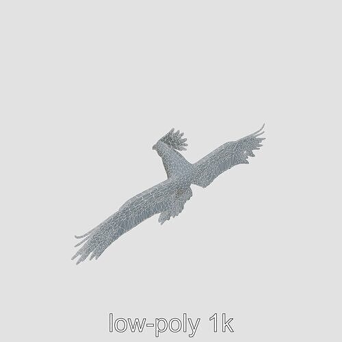 Phoenix Bird in Flight 3D Model Low-poly 3D model
