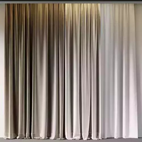 Set of soft silk curtains with wrinkles - collections 011 HBH Low-poly 3D model