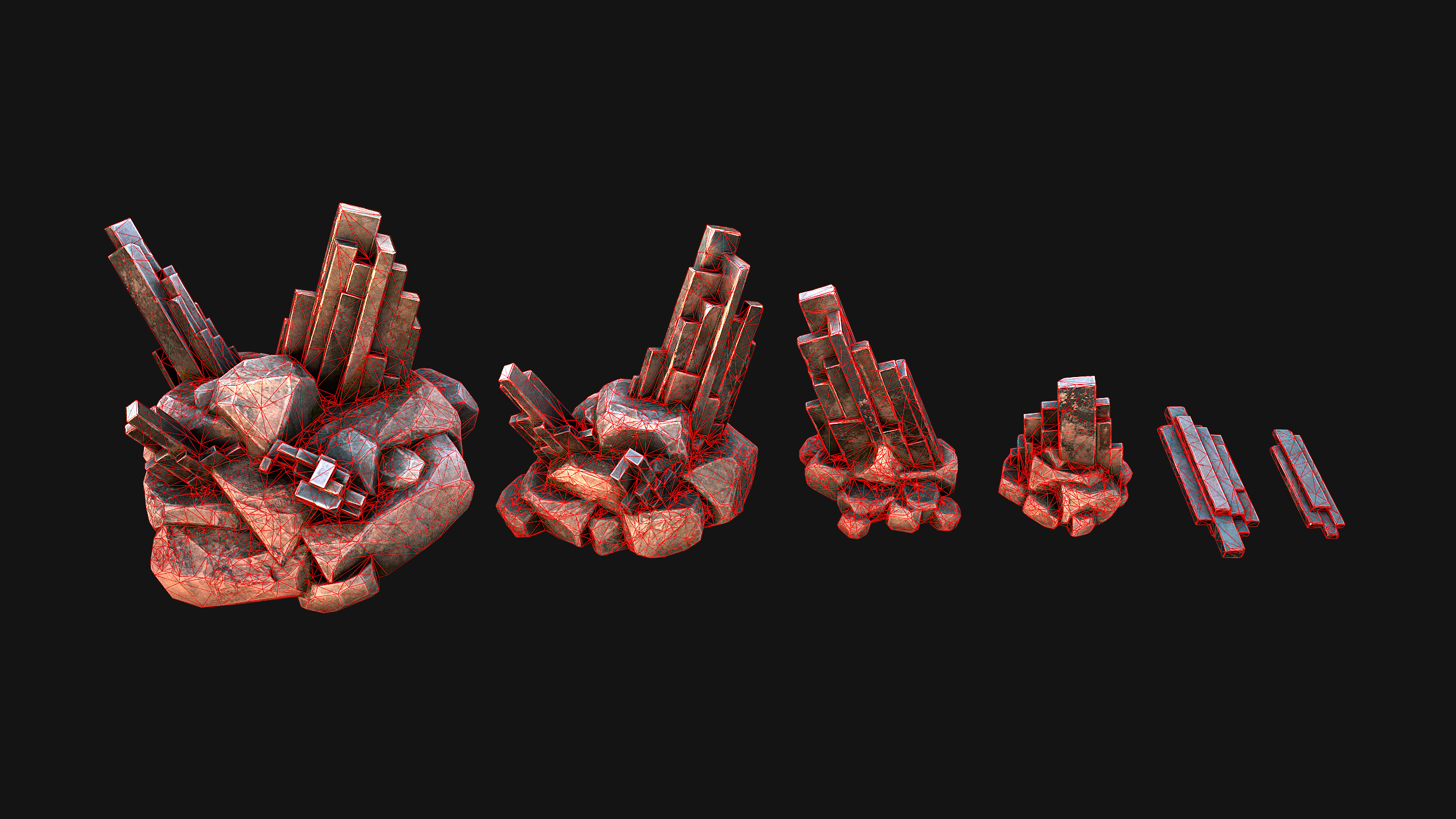 Medieval Mine Silver Ore Deposits Low-poly 3D model_34