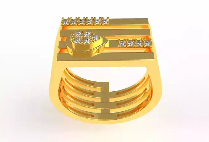 Fancy Wide Band Diamond Ring 02