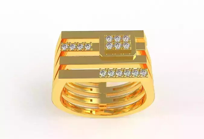 Fancy Wide Band Diamond Ring 03