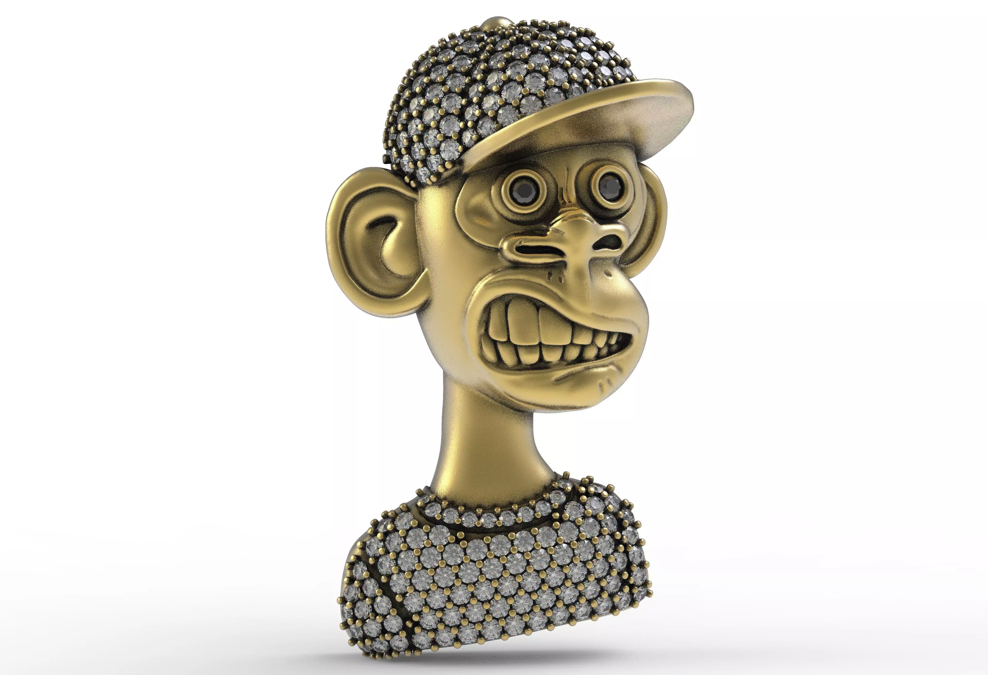 Monkey Diamond Pendent Hip hop 3D print model