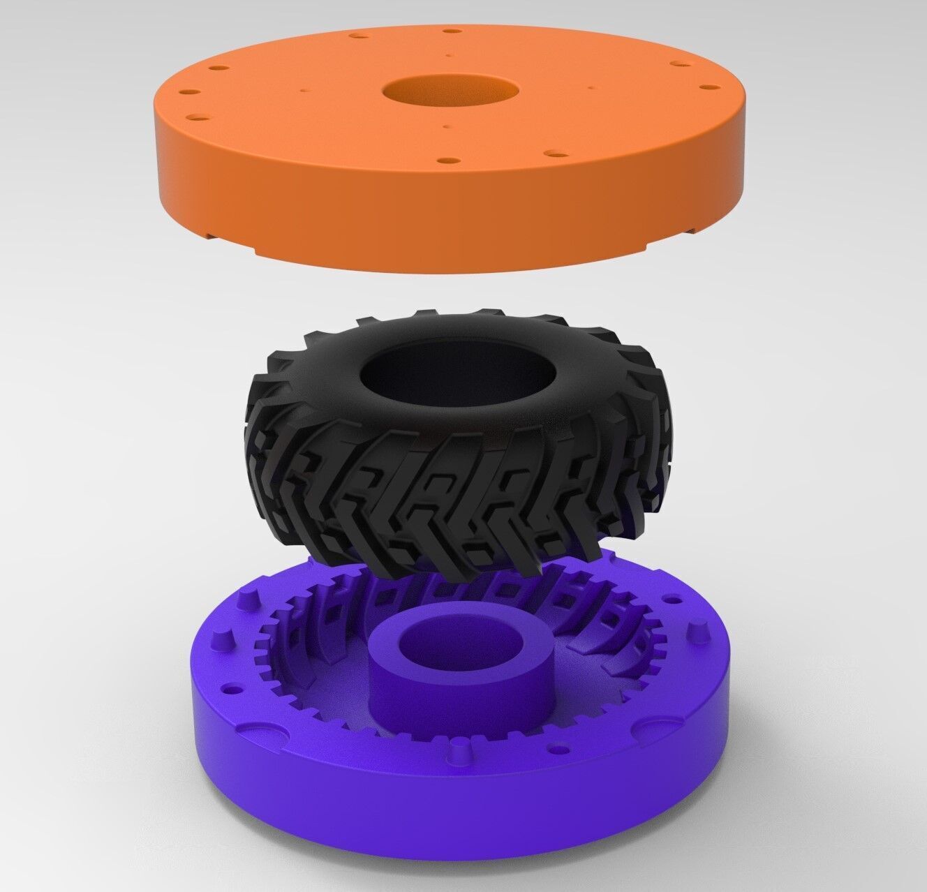 Mold diecast Tractor tire 31 S 1 to 10 and 1 to 14 and 1 to 25 3D print model_8