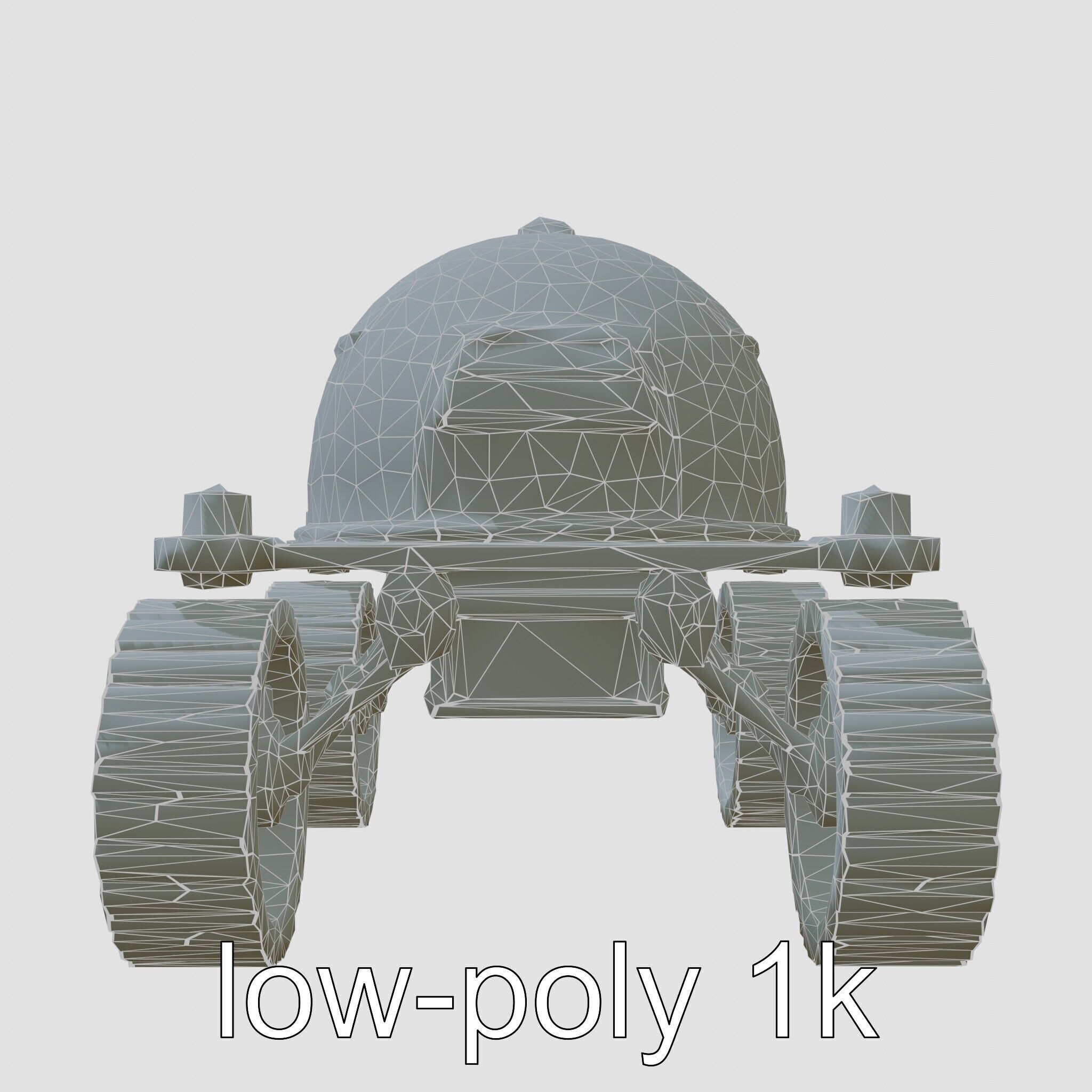 Lunar Rover Pyramid Titanium Cabin 3D Model Low-poly 3D model_12