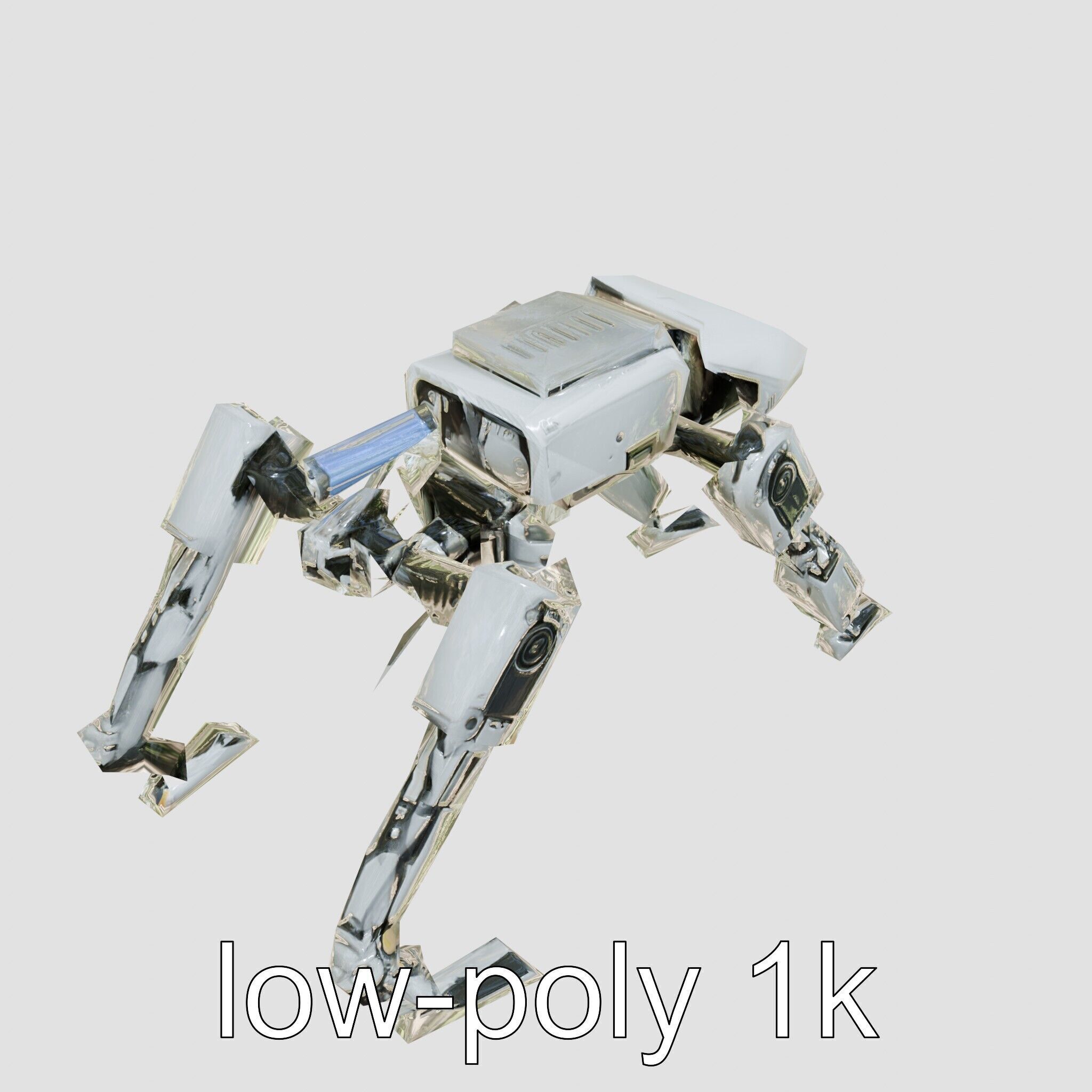 Industrial Mecha Exoskeleton Robot Low-poly 3D model_1
