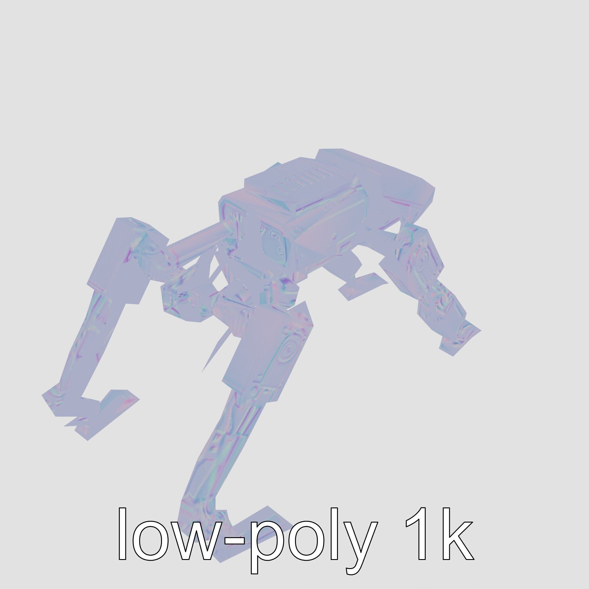 Industrial Mecha Exoskeleton Robot Low-poly 3D model_23