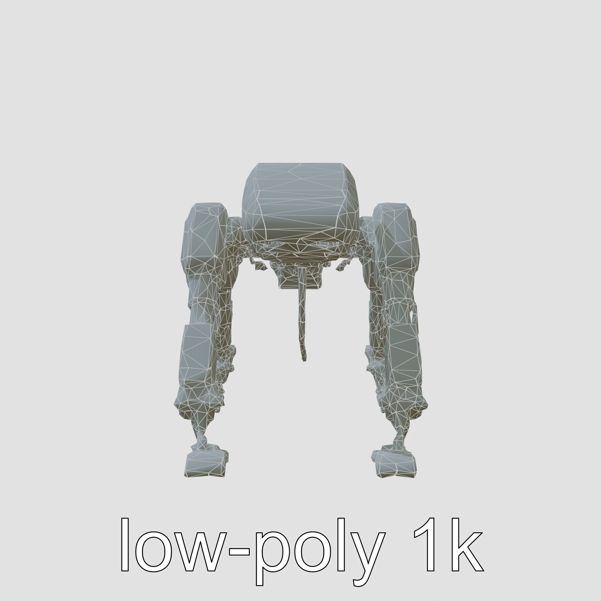 Industrial Mecha Exoskeleton Robot Low-poly 3D model_4