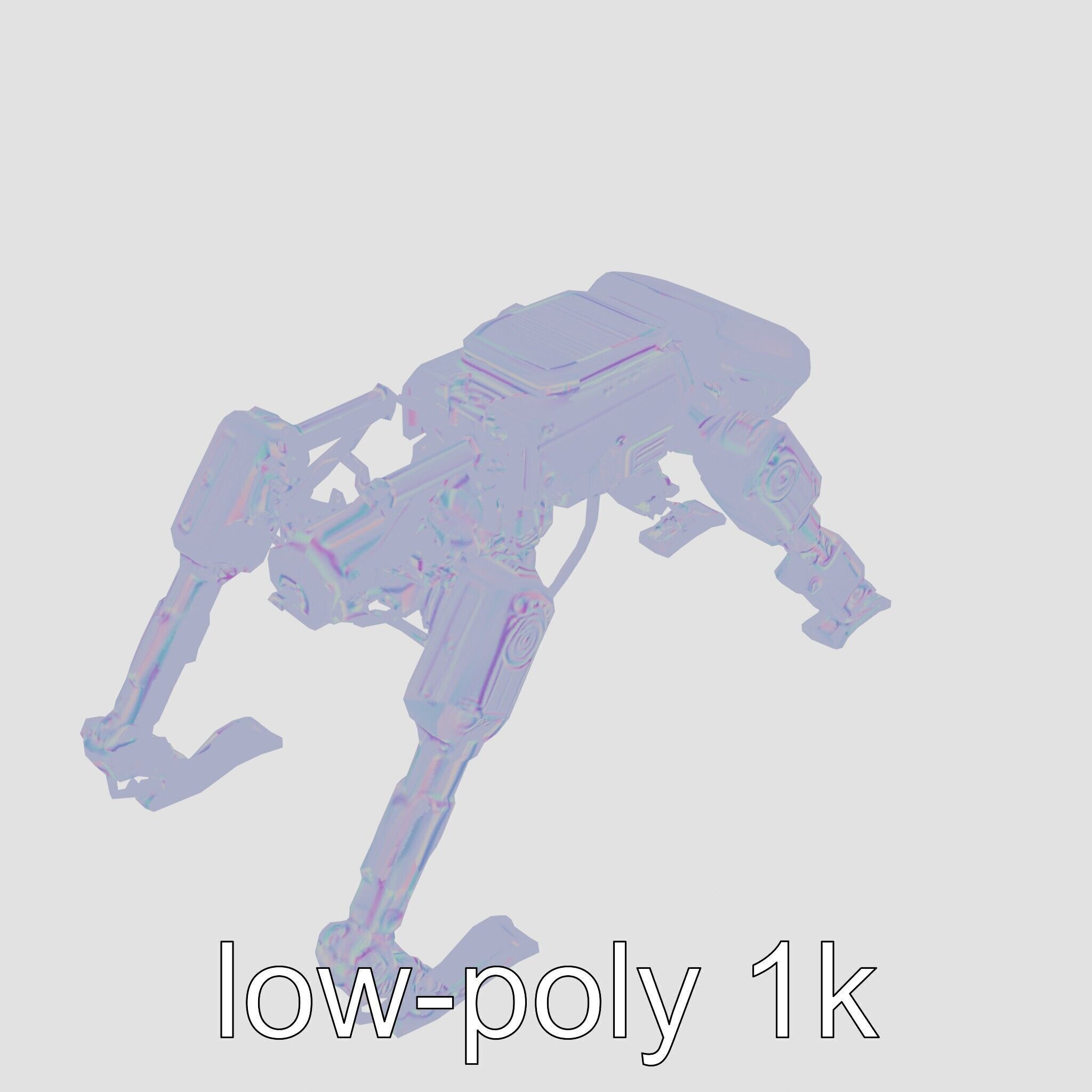 Industrial Mecha Exoskeleton Robot Low-poly 3D model_10
