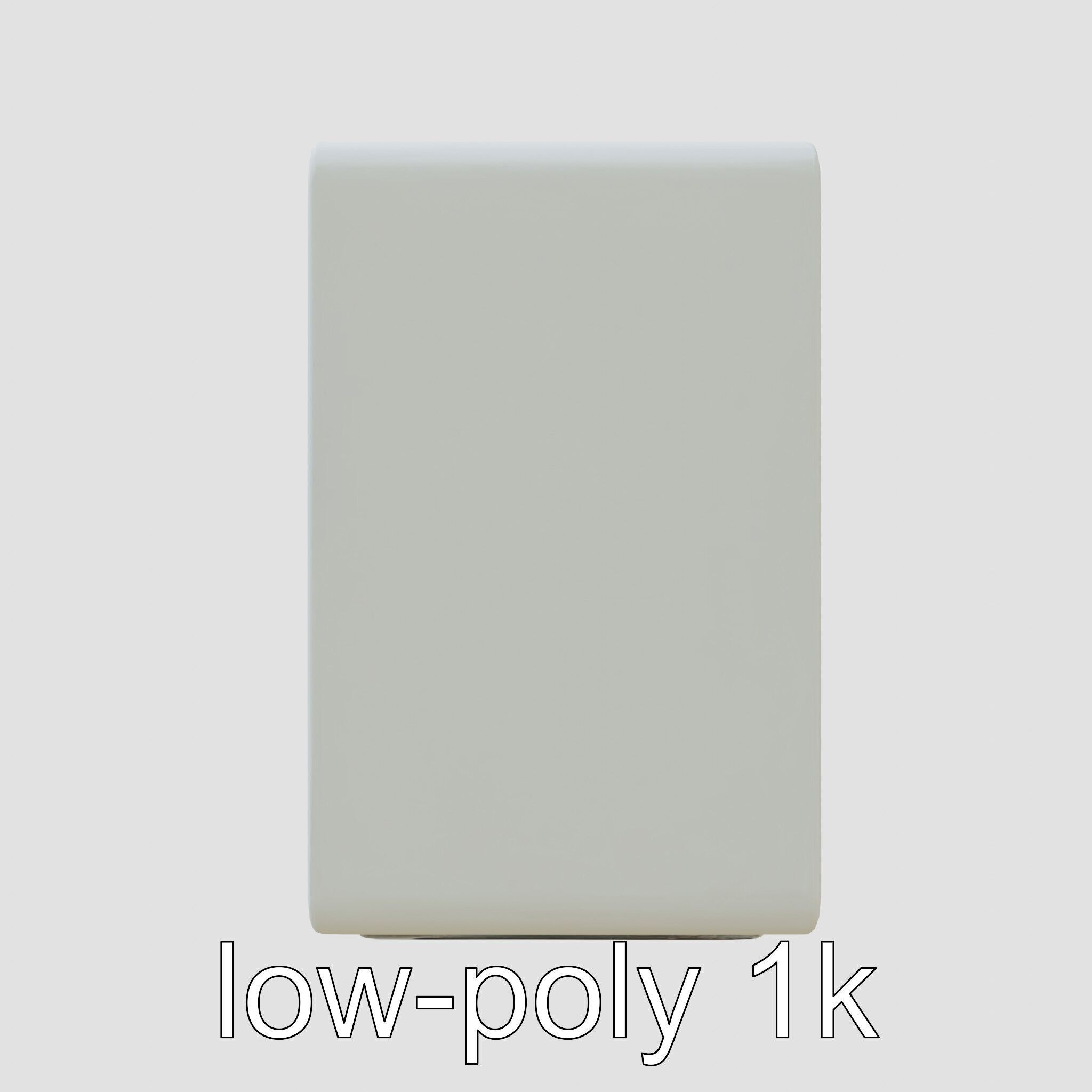 Smart Waste Bin Monolith Minimalist Design Low-poly 3D model_9