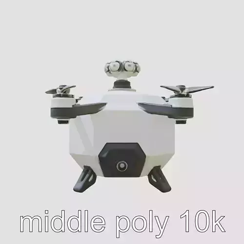 Hexagonal Rotorcraft Drone with Sensor Array Low-poly 3D model