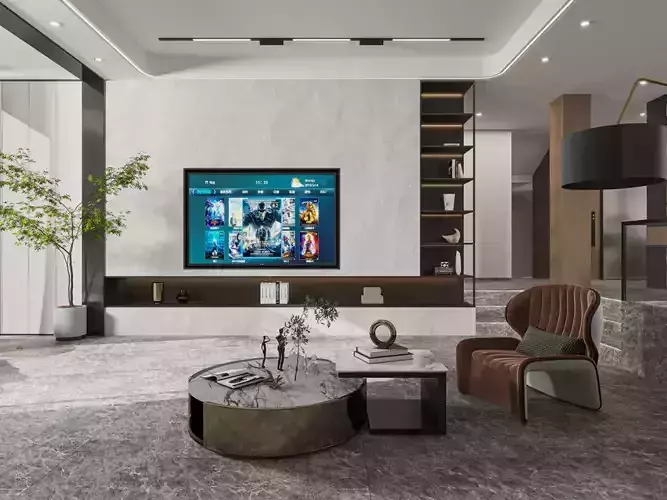 Modern light luxury villa living room